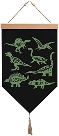 Nudquio диносаурус памук постелнина виси знак на знак за сликање слика за домашна градинарска тремот декорација