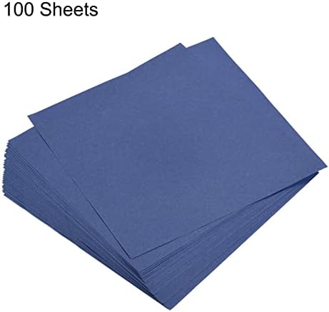 Меканиксиност 100 листови Оригами хартија двострана морнарица сина 6х6 инчи квадратен лист за проект за занаетчиски производи, почетници,