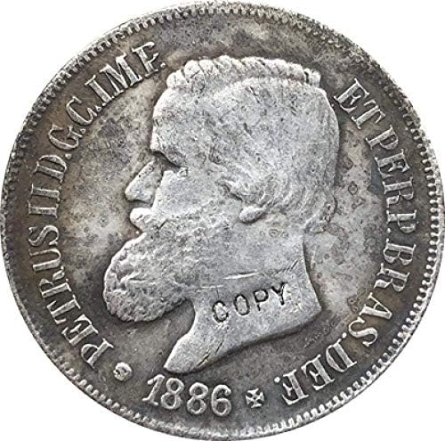Challenge Coin 1886 Brazil 500 Reis Copy Copy за колекција на монети за домашни простории за канцеларии