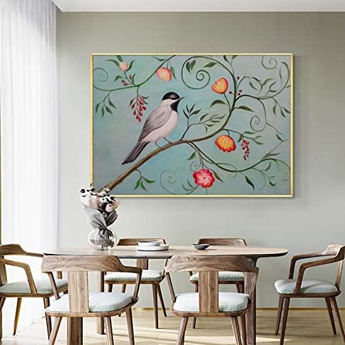 Апстрактна птица што стои на дрвото сликање рачно насликано масло сликарство на платно за детска соба декорација дневна