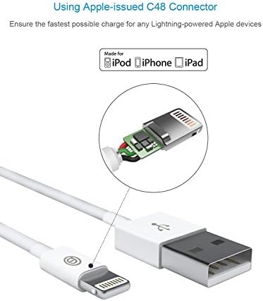 ОПСО iPhone Charger Молња до кабел за кабел за полнење USB [Apple MFI овластен] за iPhone 13, 12, 11 Pro/Max/Mini, XR, XS/Max, X, 8, 7 6S 6