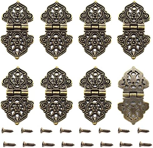 Антички мини виткање шарки Ретро бронзена кутија за накит Декоративна шарка за мали дрвени кутии Проекти - 8 парчиња