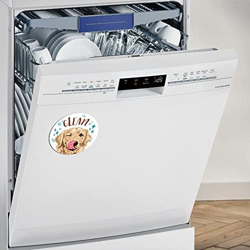 Wirester 3,5 инчи машина за миење садови чиста валкана флип знак двострана декорација за машина за перење машина за миење садови, златен