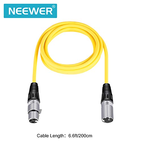 Neewer 6 пакет 6,5 стапки/2м микро -кабел за кабел, XLR машки до XLR Femaleенски микрофон Аудио обоени кабли за змија