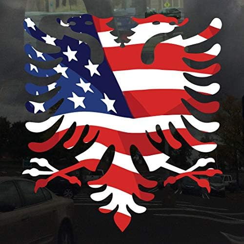 Применлива Игра на Зборови албански Орел САД Веење Знаме - Винил Налепница Налепница 12 инчи