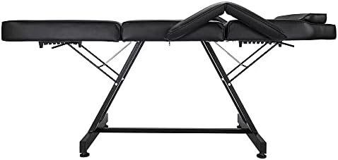 SJYDQ 72 Прилагодлив кревет за убавина за убавина салон спа спа -масажа стол за тетоважа со столче црно