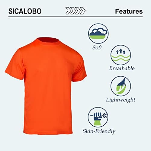 Сикабо 2 парчиња со голема видливост на мажите со голема видливост на кратки ракави, маици, здраво за безбедност на градежништво со џеб