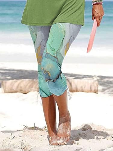 usecee omeенски капри јога хеланки летни високи половини исечени панталони бохо цветни печатени панталони