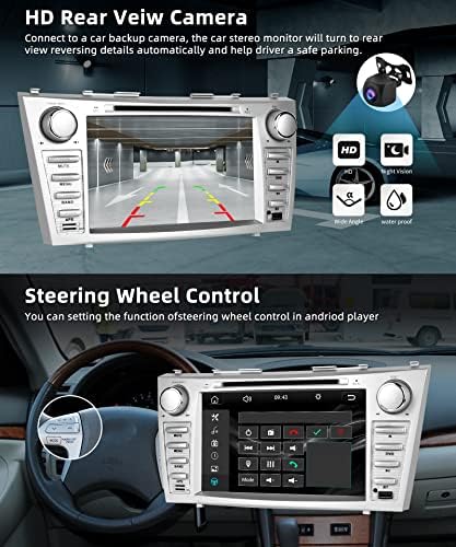 Автомобилско радио за Toyota Camry 2006-2011 со ДВД ЦД Apple CarPlay Android Auto, 8 инчен екран на допир Camry CD Player Car Stereo со