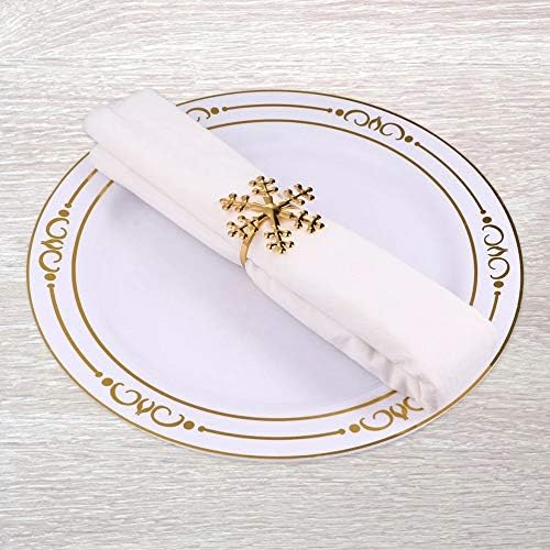 MXIAOXIA 4PCS Божиќна снегулка форма на салфетки прстени за салфетки за дома салфетка прстен