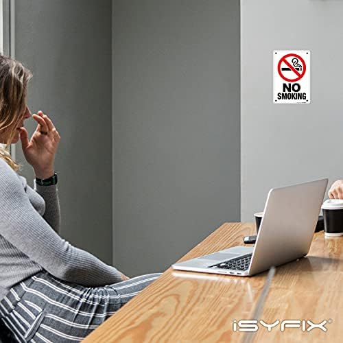 Isyfix Не е знак за пушење за бизнис - 1 пакет 10x7 инчи - бесплатно од 'рѓа .040 алуминиумски знаци, ламинирани за УВ, временски услови,
