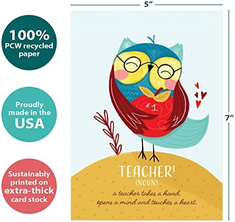 Бесплатни картички за благодарност на наставниците за честитки - уметнички дизајни - 1 картичка + коверти за појавување - изработени