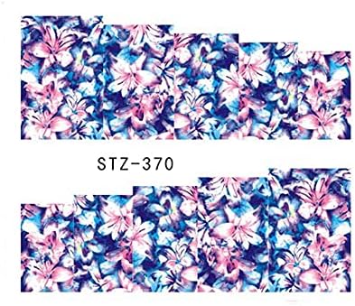 5 листови налепници за уметност со нокти ретро розови цветни нокти за пренесување вода на сите налепници