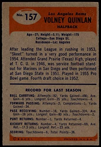 1955 Bowman 157 Volney Quinlan Los Angeles Rams Ex Rams San Diego ST
