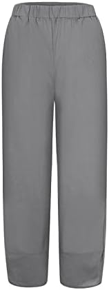 Употреба на жени памук каприс еластична половината капри панталони со високи панталони за половината, обични широки панталони за нозе