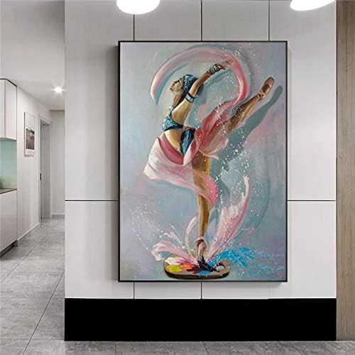Рачно насликани маслени слики на платно, големи модерни уметнички дела Апстрактна балерина масло сликарство на платно танцување балет
