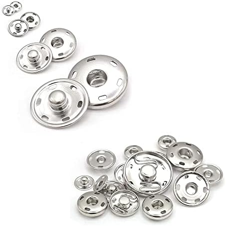 Копчиња за метални припивки сребро 0,70 инчни столпчиња за шиење копчиња за прицврстувачи за прицврстувачи од 18мм Притиснете