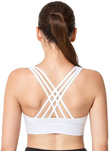 Yvette Strappy Yoga Sports Bras For Women Sway Impact Criss Cross Back Moleded Cup Спортски градник плус големина