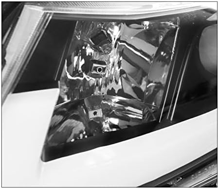 ZMAUTOPARTS LED Цевка Проектор Фарови Црна w/6 Сина DRL Компатибилен со 2012-14 Honda Граѓански Седан/2012-13 Купе