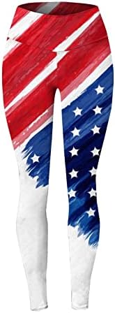 4 јули Хеланки За Жени Американско Знаме Јога Хеланки Со Висок Струк Ултра Меки Еластични Удобни Атлетски Панталони За Вежбање
