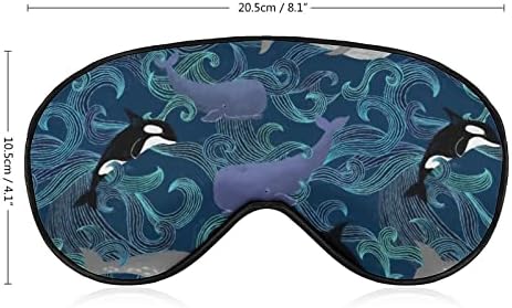 Китови убави океански гиганти маска за очи со прилагодлива лента за мажи и жени ноќно патување за спиење дрем