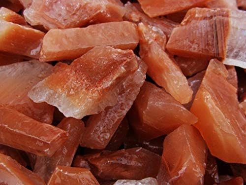 500 карати многу неистражени природни црвени калцити груби + бесплатен фасцинален скапоцен камен - природен суров камења кристал за