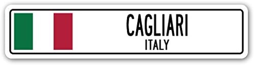 Каљари, Италија Улица Знак Италијанско Знаме Град Земја Патот Ѕид Подарок