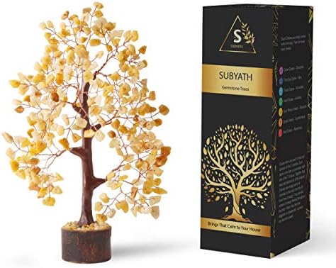 Subyath Yellow Aventurine Tree - Пари дрвја - заздравувачки кристали дома украс - лековити подароци за жени - кристали и лековити