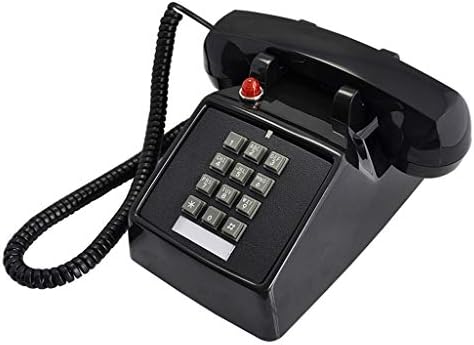 Zyzmh Retro Rotary Telephone, Push Butting Butn Black Antique Tefhone, хотелски телефон за дома и