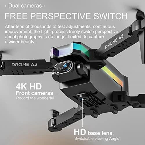 Беспилотни летала со камера за возрасни 4K, мини дрон со двојна HD FPV камера далечински управувачки играчки подароци за момчиња девојчиња