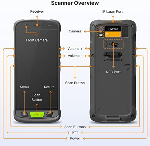 Idware 9000 рачен скенер за лична карта - лична карта, лиценца за возачи, верификација на возраста и скенер за пасоши со софтвер Veriscan