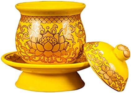 Хомојојо 3 парчиња Олтар Чаша Керамика И Керамички Чај Шема Храмот Чаша со . Темјан Кинеска Цветна Тибетска Медитација Будисти