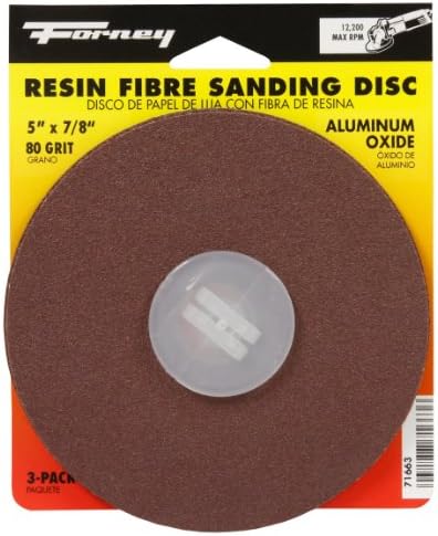 Форни 71663 дискови за пескарење со алуминиум оксид со 7/8-инчен арбор, 5-инчен, 80-рен, 3-пакет
