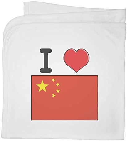 Азиеда „Ја сакам Кина“ памучно бебе ќебе / шал