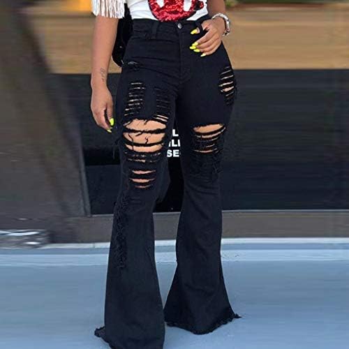 Панталони панталони модни панталони се одваруваат обични истегни буги трендовски фармерки со копче за џебови искинато дупка женски фармерки