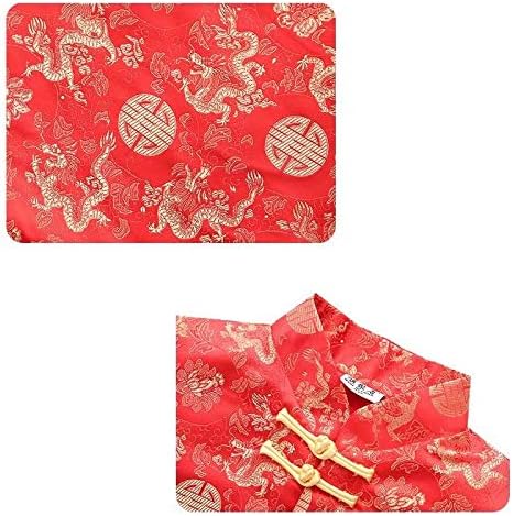 Hooyi Кинески костум Танг Облека за момчиња Традиционална црвена јакна CNY облека Дрангон врвови деца Ханфу палто