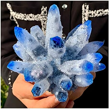 Заздравување декоративно кристално сино фантомски кварц кристален кластер минерален примерок за медитација кристал