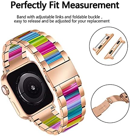 Nyeneil компатибилен со Apple Watch Band 38mm 40mm 41mm 42mm 44mm 45mm Ultra 49mm Watch Watch нараквица роза злато за Iwatch Fashion Blandbands