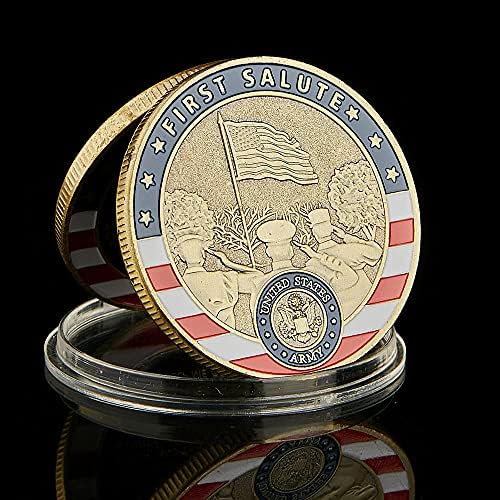 Американската Армија Прва Поздрав Заклетва На Функцијата Американски Ден На Независноста Вредност Предизвик Монета