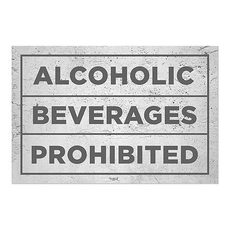 CGSignLab | Забранети Алкохолни Пијалоци-Основно Сиво Прозорец Прицврстување | 18 x12