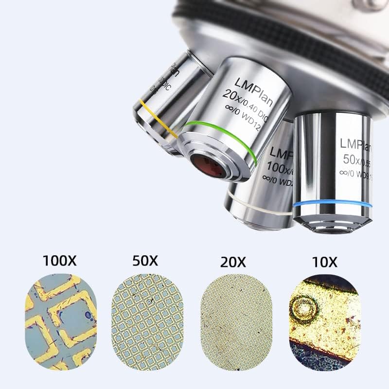 Лабораториски Микроскоп Додатоци 5X 10X 20X 50X 100x Микроскоп Цел Диференцијални Пречки Цел Металуршки Микроскоп Бесконечна Рамнина