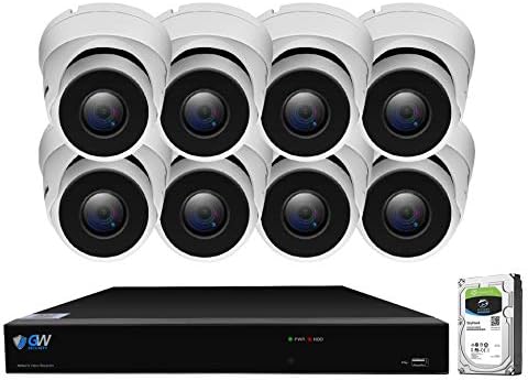 Gw Security 8 Канал Smart AI PoE Nvr Ултра - HD 4k Систем За Безбедносна Камера со 8 x 4K 2160p Препознавање Лице/Човек/Откривање