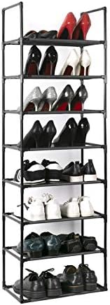 Wincang 8 нивоа решетката за чевли-16-20 парови Трајни цврсти полица за чевли, Организатор за складирање чевли за заштеда на простор за спална