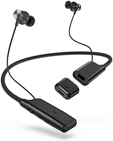 Микрофон за безжичен лента за вратот Tphomala, Bluetooth слушалки со микрофон за iPhone, Android, iPad, лаптоп, Record.vlog.