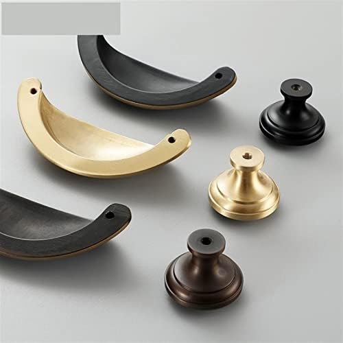 Ахафеи бронзена обвивка за фиока за фиоки за форма на цврста месинг на мебел за облекување на мебел за мебел/ 76мм црна рачка 1 парчиња