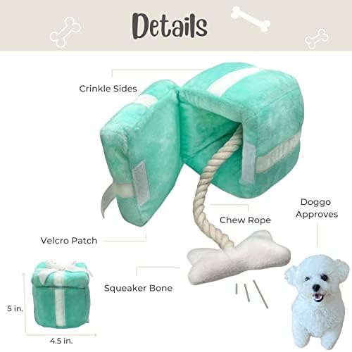 Играчки за кучиња „Pawsent Plushie“ на Cheeki Studios - Интерактивна сегашна сегашна подарок за роденденско изненадување
