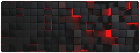 Algranben црвена и црна рампа на глувчето Голема XL продолжена тастатура со целосна биро за игри долго за канцеларија за игри 31,5