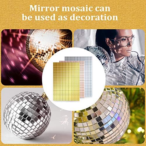 3600 Парчиња Огледала Мозаични Плочки Диско Топчести Огледални Плочки Самолепливи Вистински Квадратни Стаклени Огледала САМОСТОЈНИ