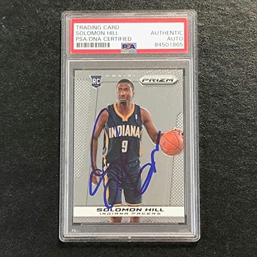 2013-14 Panini Prizm 277 Соломон Хил потпиша картичка Auto PSA Slabbed RC Pacers - Кошаркарски картички за дебитант