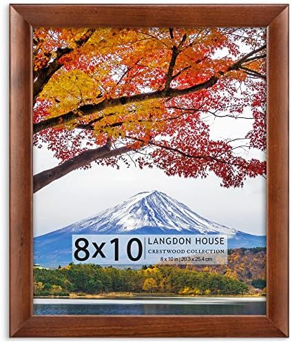 Langdon House 8x10 Рамки за слики, цврсто дрво 8 x 10 Традиционални фото рамки со куки за монтирање на wallидови и табела со
